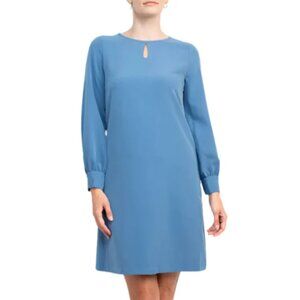T Tahari Keyhole Front Long Sleeve A-Line Crepe Dress